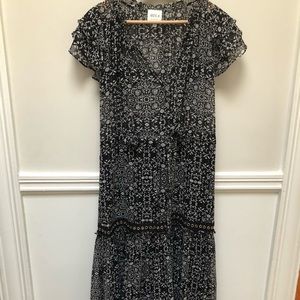 MISA LOS ANGELES  silk dress; black and white